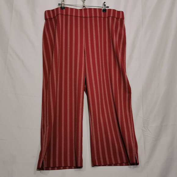 Red and White Striped Capris Size 1X EUC #97 - Picture 1 of 8